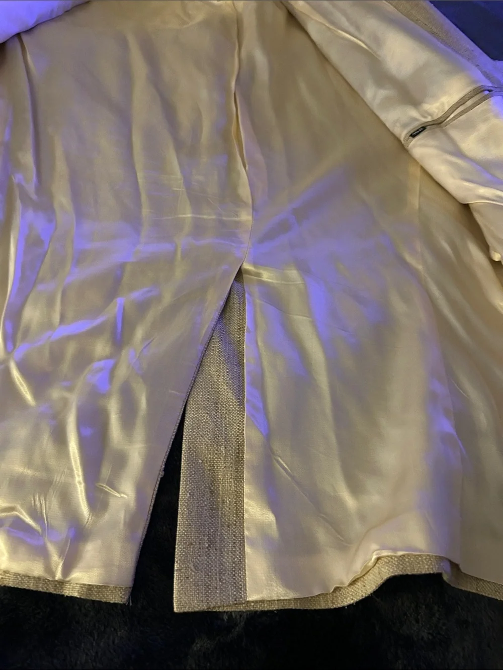 Stunning Savile Row Men's 46R Classic Cream Blazer Linen-Blend Textured Jacket